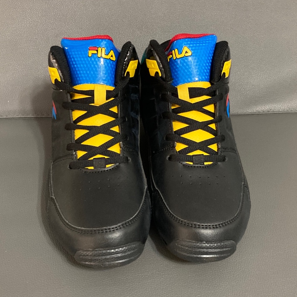 Fila Black High-Tops with Red, Blue, and Yellow Details - Picture 3 of 7
